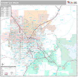 Greater Las Vegas Wall Map Premium Style 2025